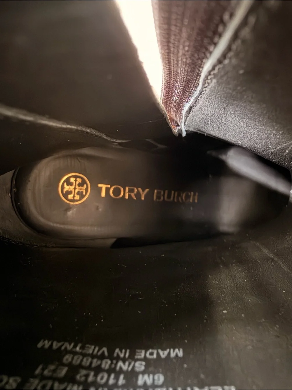 Tory Burch Sierra Black Leather Block Heel Ankle Boots Booties Size 6